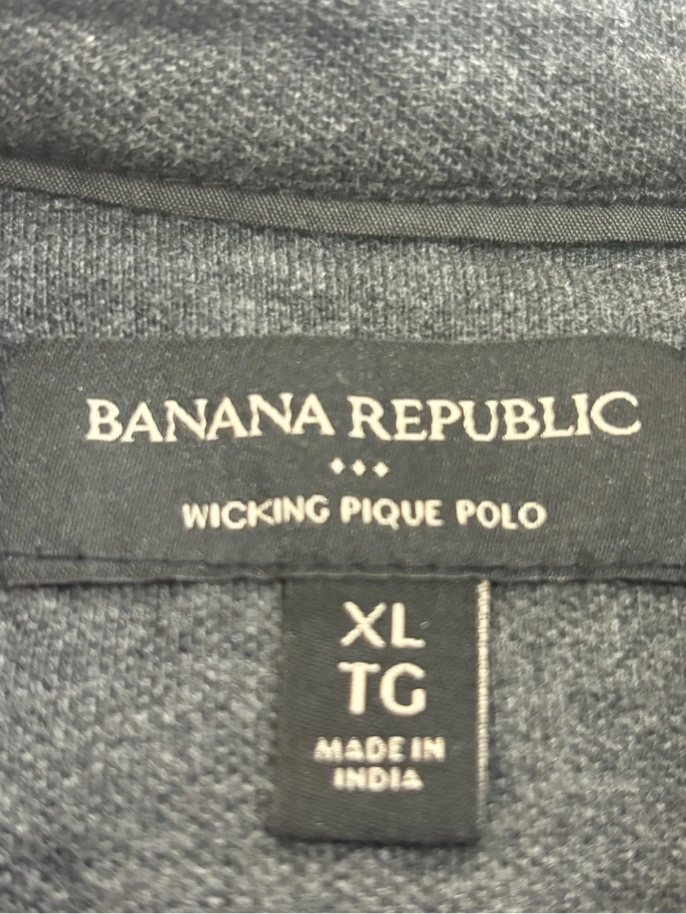 Banana Republic Men's Charcoal Wicking Pique Polo Short Sleeve Mens Size XL